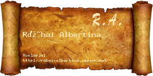 Rábai Albertina névjegykártya